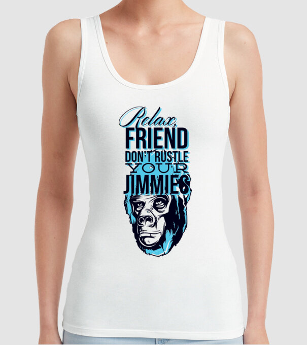Relax Friend model alb pe tricou