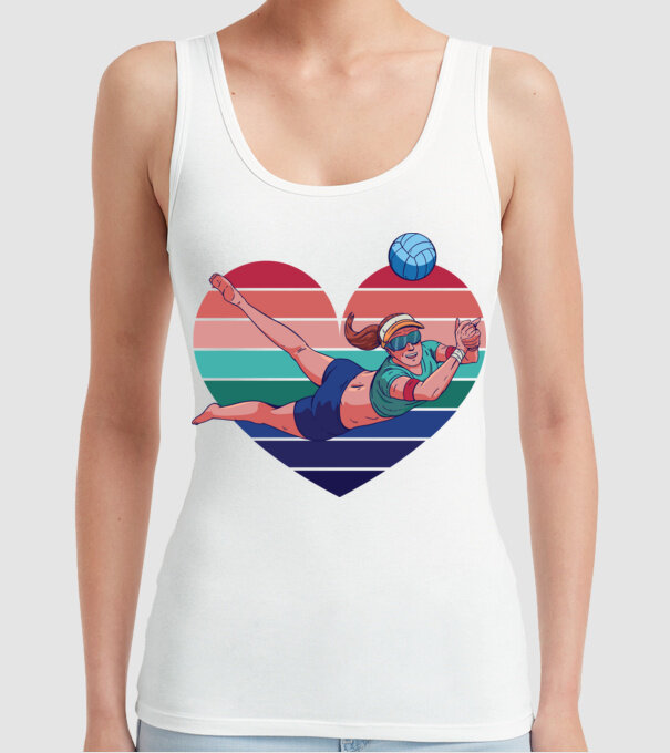 voleibalist retro model alb pe tricou