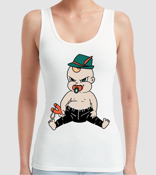 Bebe neastâmpărat model alb pe tricou
