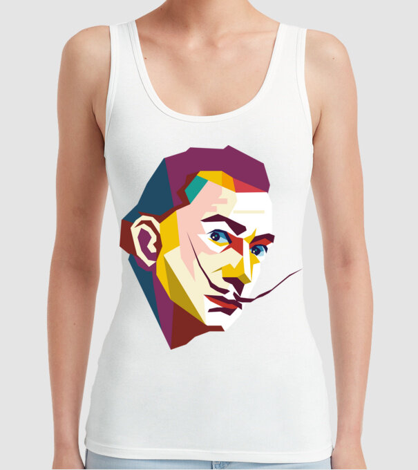 Salvador Dali abstract model alb pe tricou
