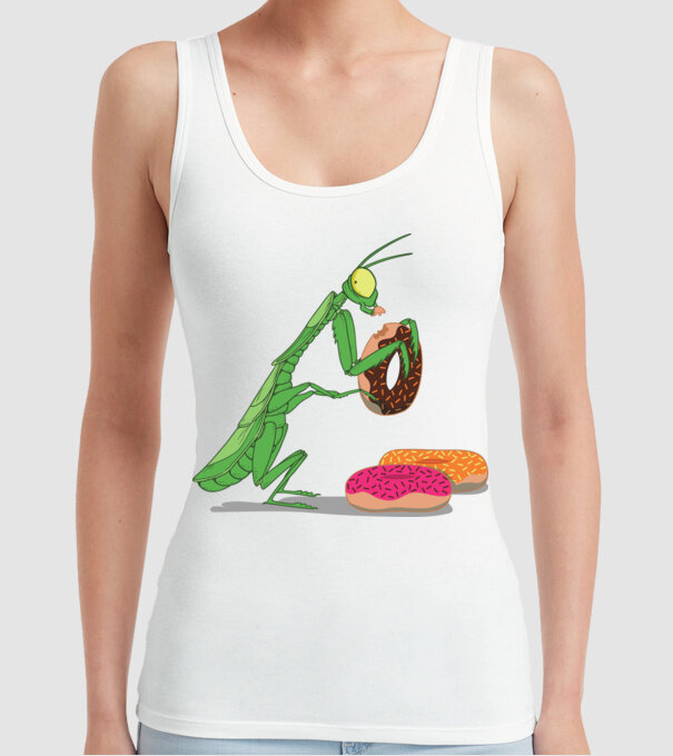 Lăcustă cu gogoașă model alb pe tricou