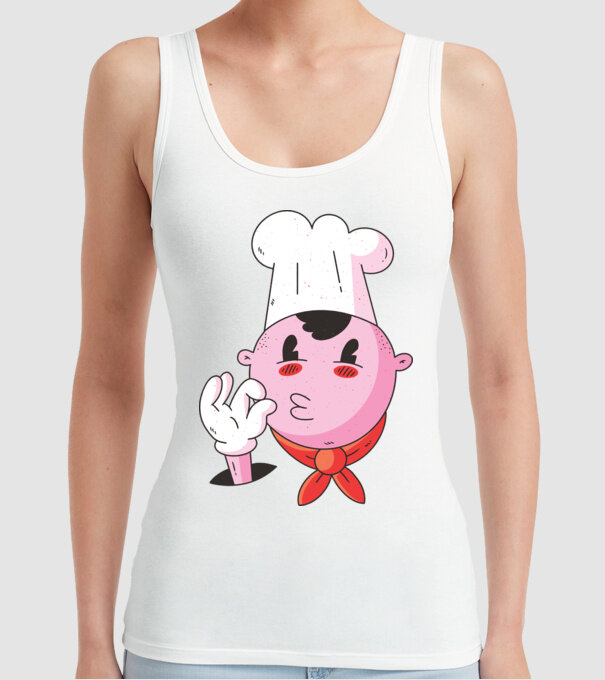 Degustare bucătar model alb pe tricou
