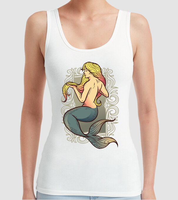 Sirenă model alb pe tricou
