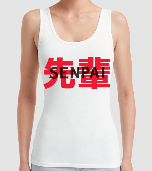 Senpai model alb pe tricou