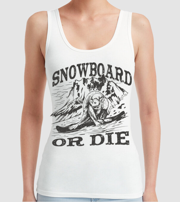 Maimuță Snowboarder model alb pe tricou