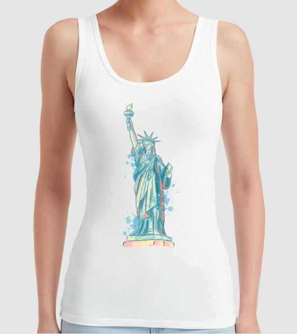 Statuia Libertății model alb pe tricou