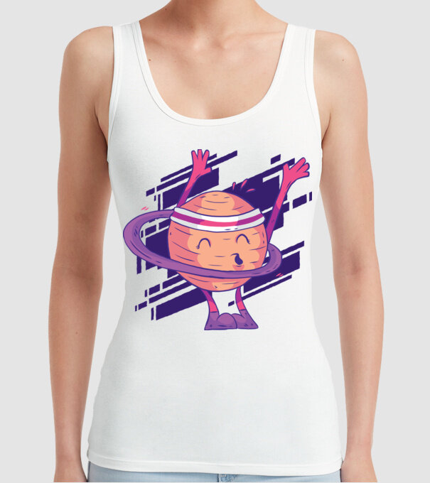 Cerc Hula-Hoop Saturn model alb pe tricou