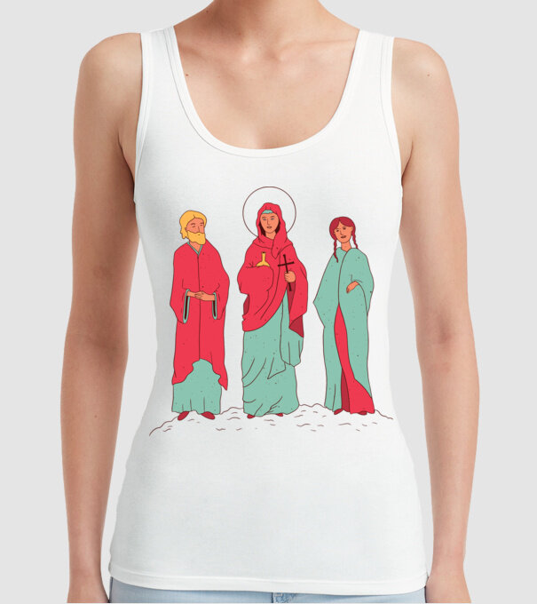 Sfinți model alb pe tricou