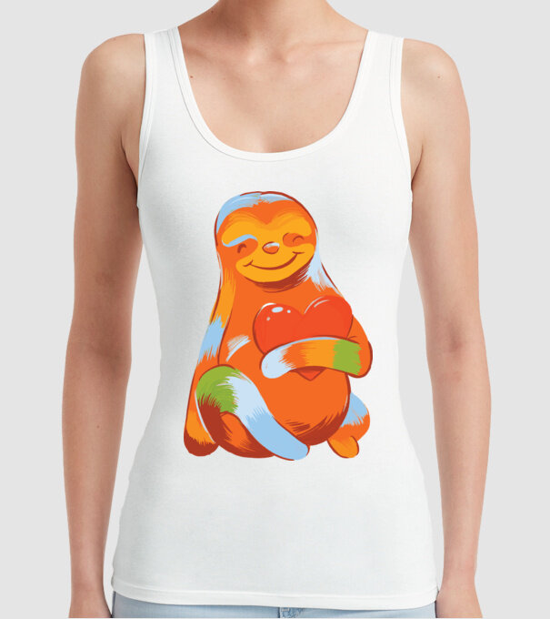Leneș colorat model alb pe tricou