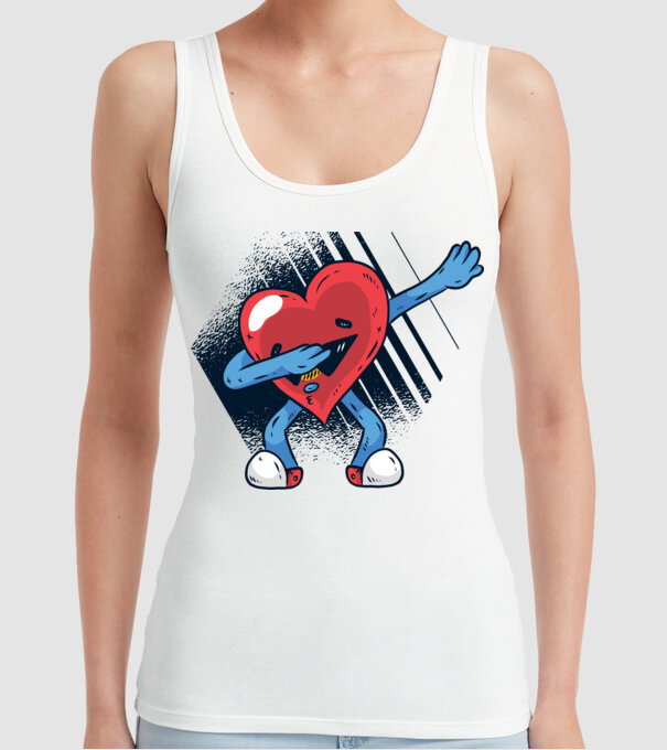 'Inimă DAB Floss Heart tricou amuzant pentru Valentine''s Day' model alb pe tricou