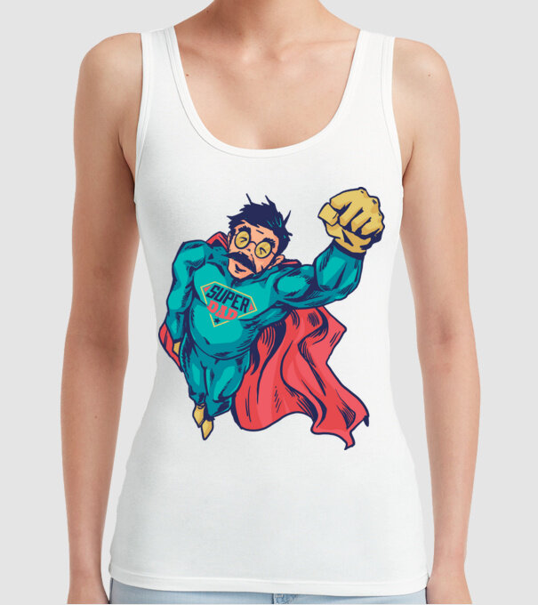 Super Tata model alb pe tricou