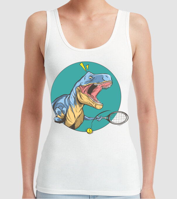 Dinozaur T-rex Tenis model alb pe tricou