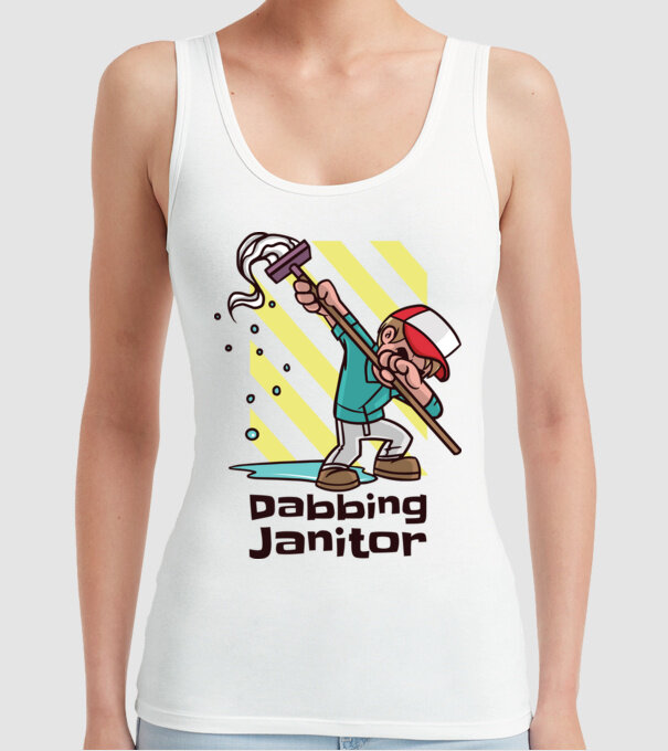 Cleaning DAB model alb pe tricou