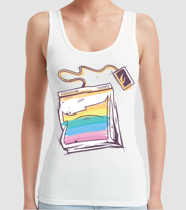 Filtru de ceai model alb pe tricou