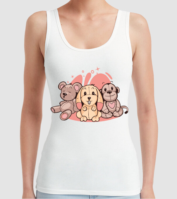 Animale Teddy model alb pe tricou