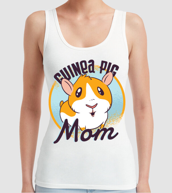 Mamă Porcușor de Guineea model alb pe tricou