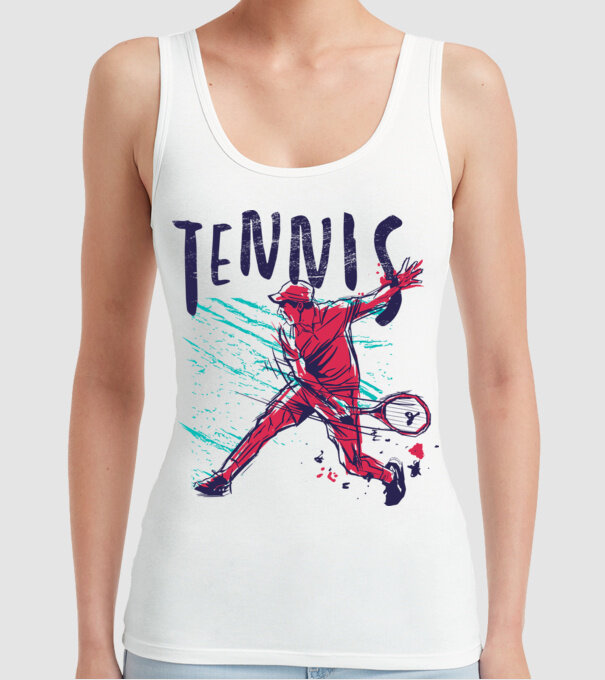 Tennis model alb pe tricou