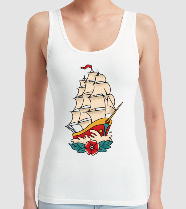Vapor Tatuaj model alb pe tricou