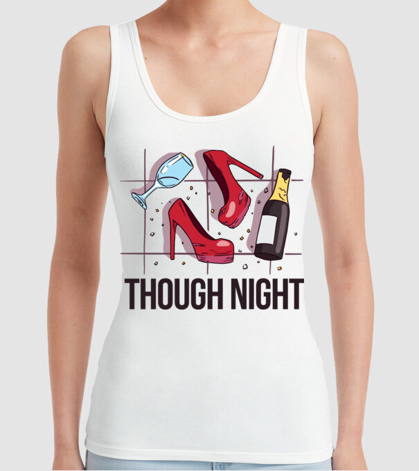 Though Night - seară grea model alb pe tricou