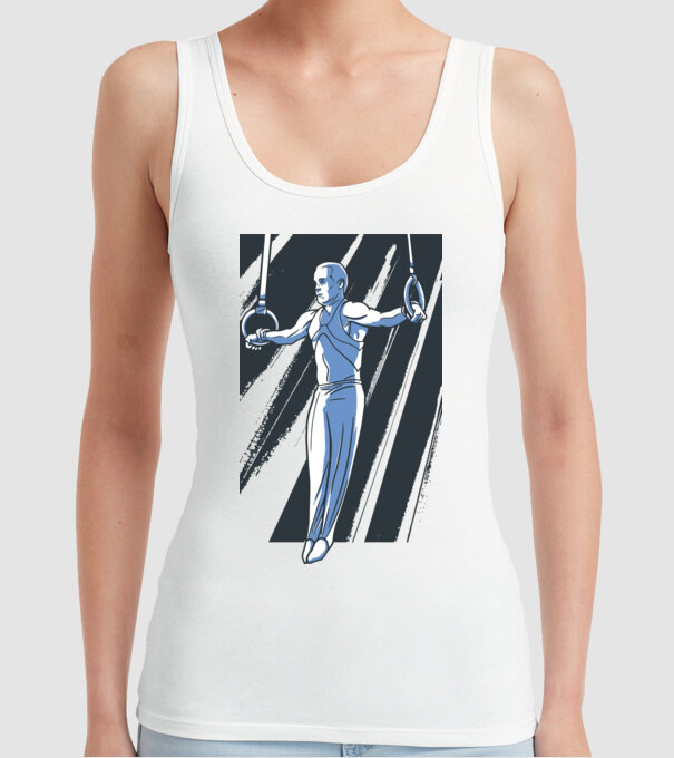 Inel de gimnastică tricou Gimnastică model alb pe tricou