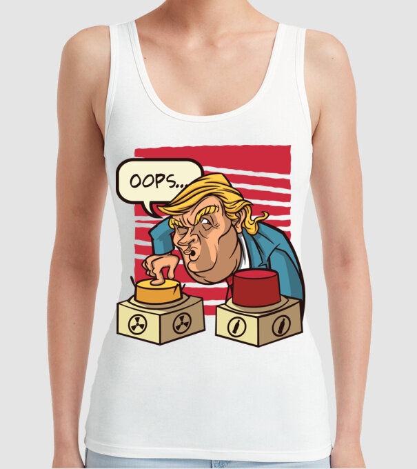 Trump Bombă nucleară model alb pe tricou
