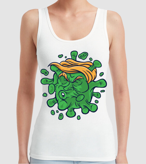 Covid Trump model alb pe tricou