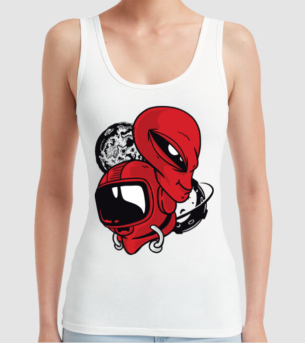 OZN Astronaut model alb pe tricou