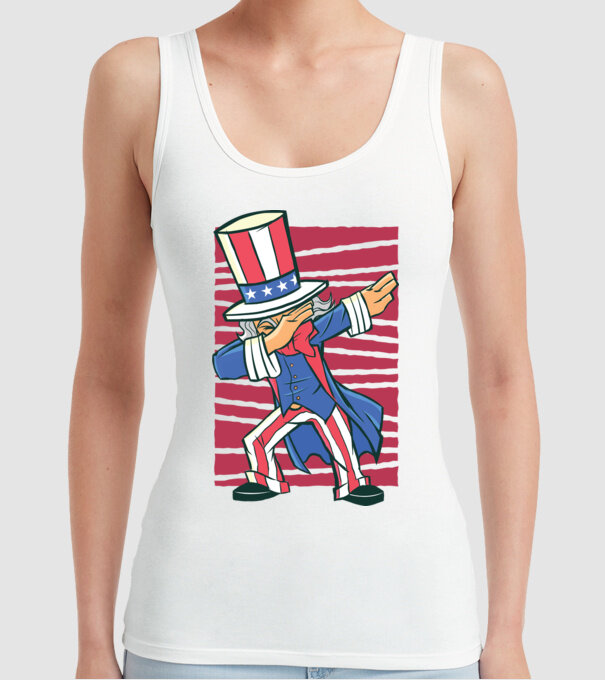 Uncle Sam DAB model alb pe tricou