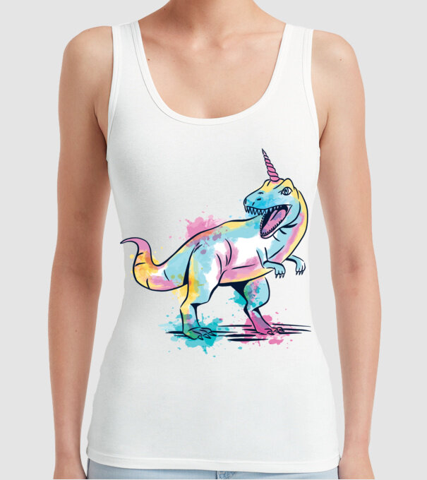 Unicornsaurus - Dinozaur Unicorn model alb pe tricou