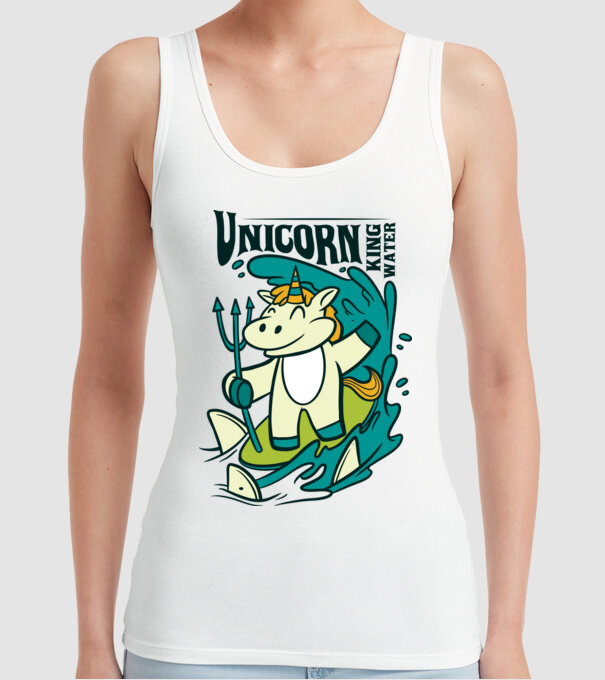 Unicorn regele apelor model alb pe tricou