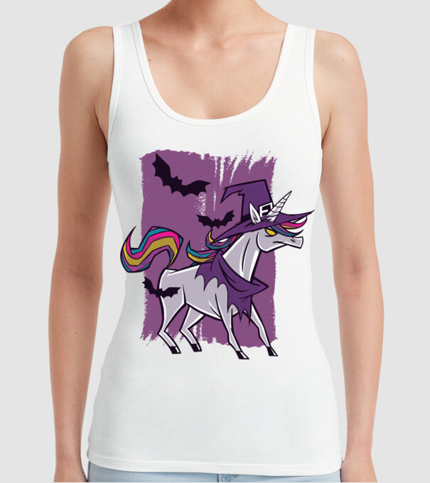 Unicorn vrăjitoare model alb pe tricou
