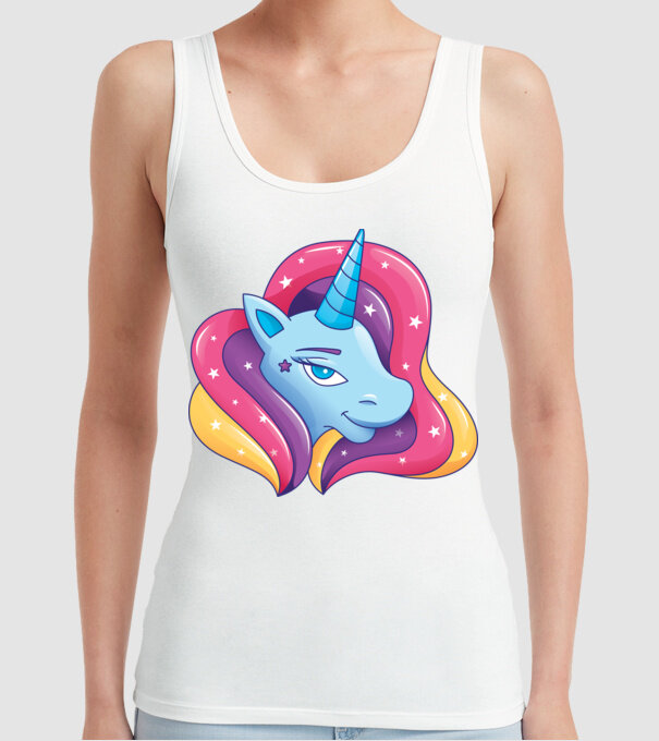 Cap de unicorn model alb pe tricou
