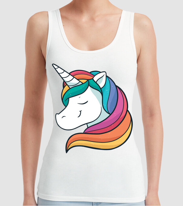 Cap de unicorn model alb pe tricou