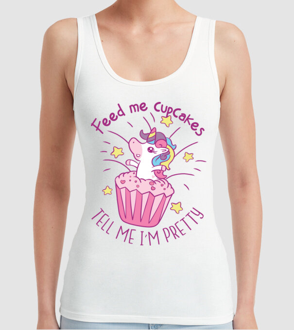Unicorn Muffin model alb pe tricou