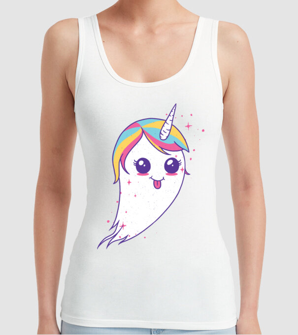 Unicorn Fantoma model alb pe tricou