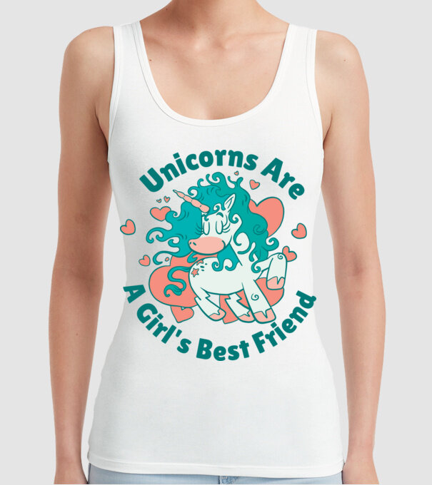 Unicornii sunt cei mai buni prieteni ai fetelor model alb pe tricou