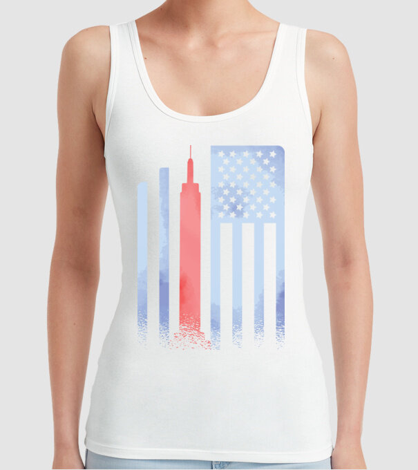 Usa Empire State Building model alb pe tricou