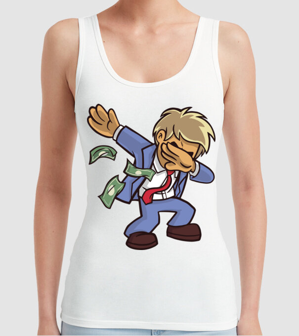 Om de afaceri DAB model alb pe tricou