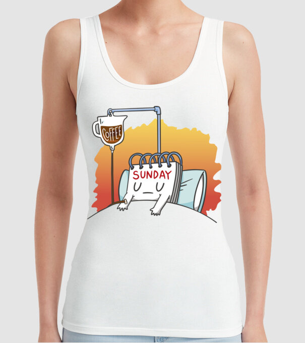 Oboseala de duminică model alb pe tricou