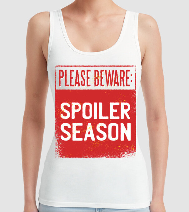 Atenție! Pericol de spoiler model alb pe tricou