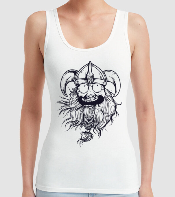 Viking model alb pe tricou