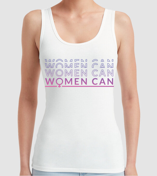 Women Can Ziua femeii model alb pe tricou