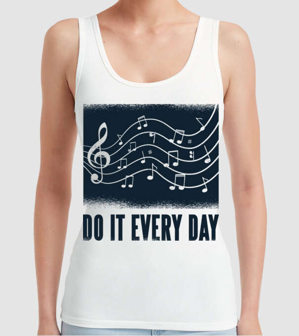 Note muzicale model alb pe tricou