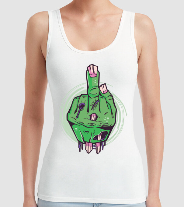 Mână Zombie model alb pe tricou