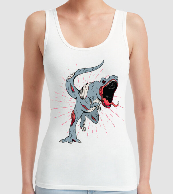T-rex Zombie model alb pe tricou
