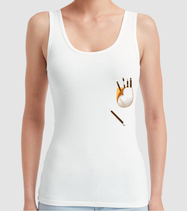 Designer buzunar model alb pe tricou