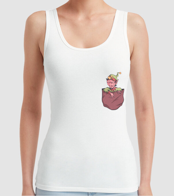 Elf de buzunar model alb pe tricou