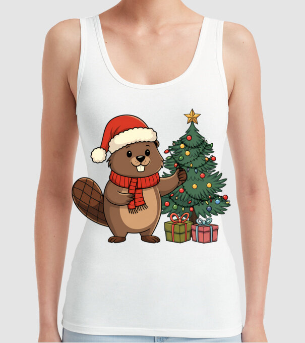 Bober Kurwa Christmas 2 model alb pe tricou