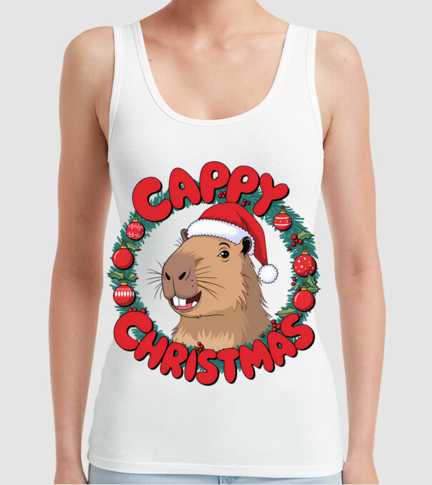 Cappy Christmas 1 model alb pe tricou