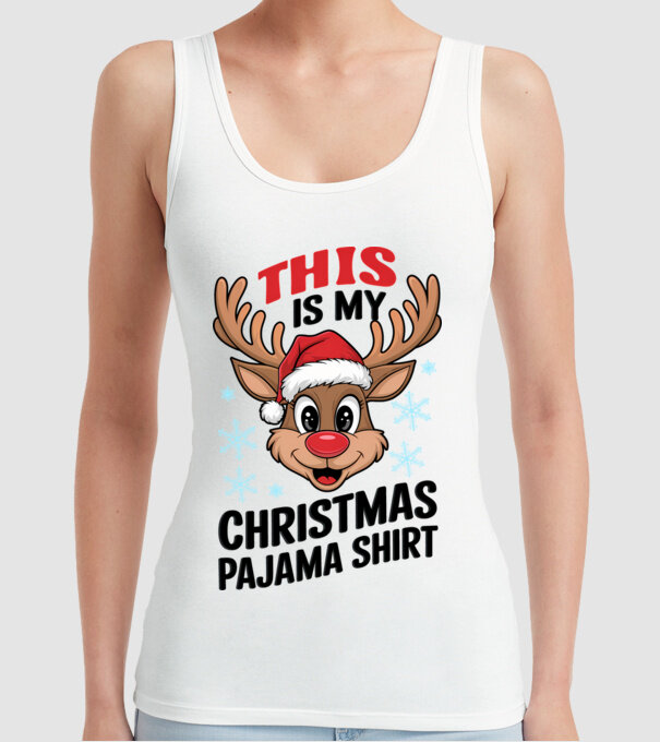 Christmas Pajama Reindeer Alb model alb pe tricou